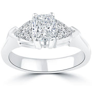 1.75 Carat G-SI2 Radiant Cut Three Stone Diamond Engagement Ring 14k White Gold