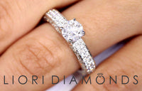 2.88 Carat D-SI3 Round Diamond Engagement Eternity Ring 14k White Gold