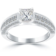 1.78 Carat G-VS2 Princess Cut Natural Diamond Engagement Ring 14k White Gold