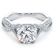 2.20 Carat G-VS1 Vintage Style Round Diamond Engagement Ring 18k White Gold
