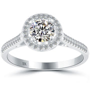 1.05 Carat H-VS1 Vintage Style Natural Round Diamond Engagement Ring 18k Gold
