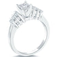 0.88 Carat D-SI1 Certified Princess Cut Diamond Engagement Ring 14k White Gold