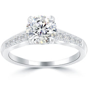 1.65 Carat F-SI2 Certified Natural Round Diamond Engagement Ring 18k White Gold