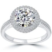 3.45 Carat I-SI2 Certified Natural Round Diamond Engagement Ring Set in Platinum