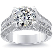 4.62 Carat E-SI2 Certified Natural Round Diamond Engagement Ring 18K White Gold