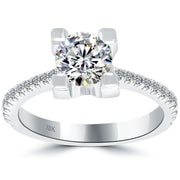 1.43 Carat G-SI1 Certified Natural Round Diamond Engagement Ring 18k White Gold