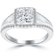 1.96 Carat F-VS1 Cushion Cut Natural Diamond Engagement Ring 18k Vintage Style