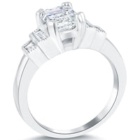 2.01 Carat G-VS2 Asscher Cut Diamond Engagement Ring Set In Platinum