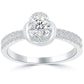 0.84 Carat D-SI2 Certified Natural Round Diamond Engagement Ring 18k White Gold