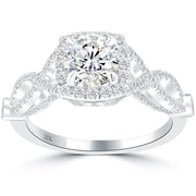 1.78 Carat F-SI1 Natural Round Diamond Engagement Ring 18k Gold Vintage Style