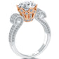 3.38 Carat G-VS2 Natural Round Diamond Engagement Ring 18k Rose Gold White Gold