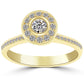 0.87 Carat G-VS2 Certified Natural Round Diamond Engagement Ring 18k Yellow Gold