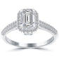 1.49 Carat E-VS2 Emerald Cut Natural Diamond Engagement Ring 18k Vintage Style