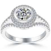 1.65 Carat D-SI1 Vintage Style Natural Round Diamond Engagement Ring 18k Gold