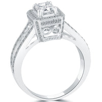1.86 Carat F-SI1 Emerald Cut Natural Diamond Engagement Ring 14k Vintage Style