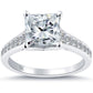 3.27 Carat G-SI1 Certified Princess Cut Diamond Engagement Ring 18k White Gold
