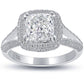 3.05 Carat E-VS2 Cushion Cut Diamond Engagement Ring 18k Gold Vintage Style