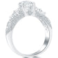 1.62 Carat E-SI1 Certified Natural Round Diamond Engagement Ring 18k White Gold