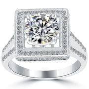 2.77 Carat F-SI2 Vintage Style Natural Round Diamond Engagement Ring 14k Gold
