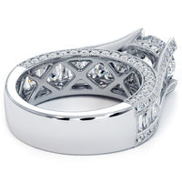 3.40 Carat H-VS1 Certified Natural Round Diamond Engagement Ring 14k White Gold