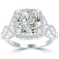 5.04 Carat H-VS1 Cushion Cut Natural Diamond Engagement Ring 18k Vintage Style Front