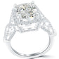 5.04 Carat H-VS1 Cushion Cut Natural Diamond Engagement Ring 18k Vintage Style Side