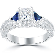 1.76 Carat G-VS1 Radiant Cut Natural Diamond Engagement Ring 14k White Gold