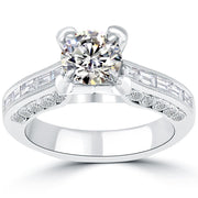 1.95 Carat I-VVS1 Certified Natural Round Diamond Engagement Ring 18k White Gold