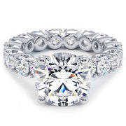 6.88 Carat H-VS2 Round Diamond Engagement Eternity Ring 14k White Gold