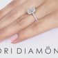 1.48 Carat G-VS1 Radiant Cut Natural Diamond Engagement Ring 18k Gold Pave Halo
