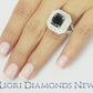 5.61 Carat Certified Cushion Cut Black Diamond Ring 18k Pave Halo Vintage Style