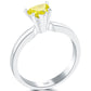 0.59 Carat Fancy Yellow Heart Shape Diamond Engagement Ring Solitaire 14k Gold