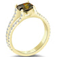 1.87 Carat Natural Fancy Brown Cushion Cut Diamond Engagement Ring 18k Gold