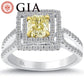 1.53 Ct. GIA Certified Natural Fancy Yellow Cushion Cut Diamond Engagement Ring