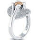 1.87 Carat Natural Fancy Cognac Brown Diamond Engagement Ring 14k White Gold