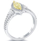 1.22 Carat Fancy Yellow Marquise Shape Diamond Engagement Ring 18k White Gold