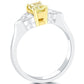 1.70 Carat Cushion Cut Fancy Yellow Three Stone Diamond Engagement Ring 14k Gold