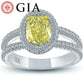 2.14 Ct. GIA Certified Natural Fancy Yellow Oval Cut Diamond Engagement Ring 18k
