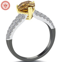2.29 Carat GIA Certified Natural Fancy Brown Heart Shape Diamond Engagement Ring