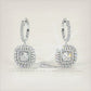 4.20 Carat Round Diamond Leverback Hanging Drop Earrings 18k White Gold