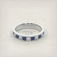 1.25 CTW Genuine Blue Sapphire & Diamond Wedding Band Anniversary Ring 14k Gold