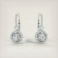 3.25 Carat Round Diamond Leverback Hanging Drop Earrings 18k White Gold