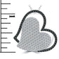 4.25 Carat Black & White Diamond Puffed Heart Pendant Necklace in 14k White Gold