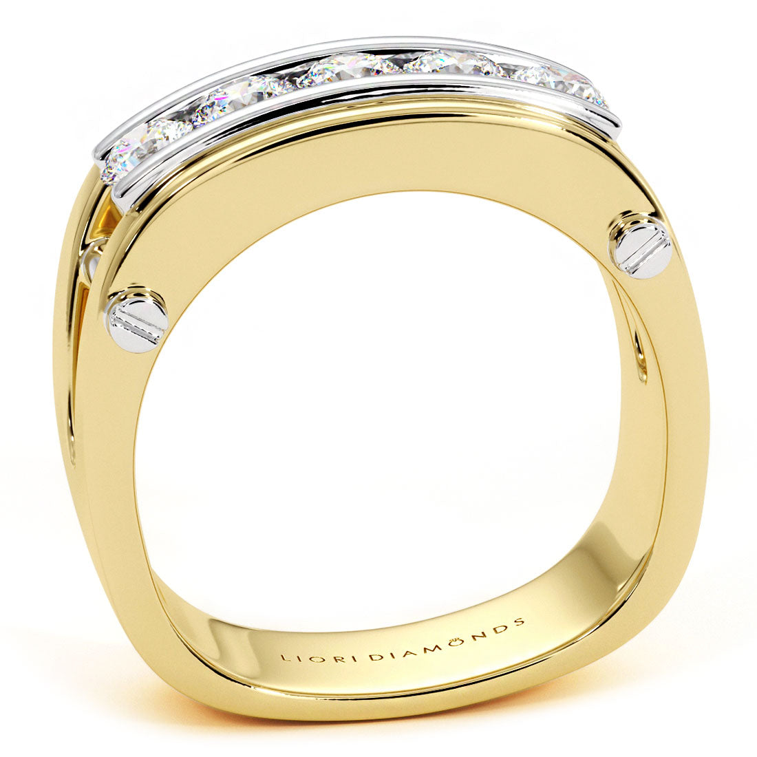 1.00 Carat Natural Diamond Mens Wedding Band Ring 14k Yellow Gold Men Ring