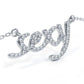 0.28ct Natural Diamond "sexy" Word Charm Pendant Necklace Pave 14k White Gold