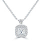 1.00 Carat G-VS1 Princess Cut Diamond Solitaire Pendant Necklace 14k White Gold