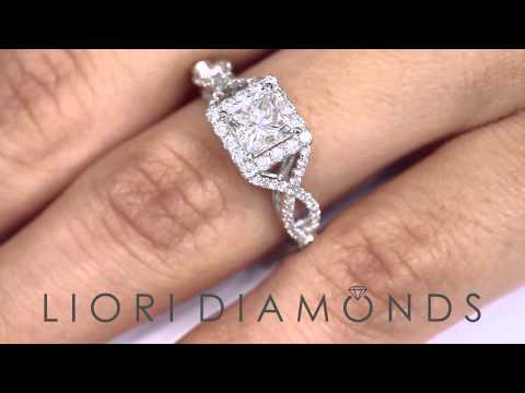 ER - 0298 - 1.85 Carat E-VS1 Princess Cut Diamond Engagement Ring 18k Gold Vintage Style
