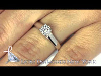 A-011 - 0.51 Carat D-SI1 Round Diamond Classic Solitaire Engagement Ring 14k White Gold