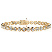 6.75ctw Round Brilliant Buttercup Diamond Tennis Bracelet set in 14k Yellow Gold