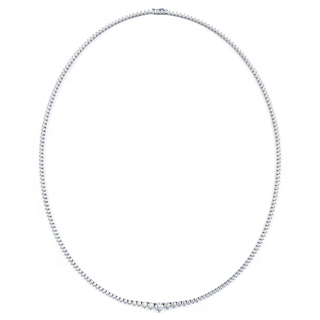 5.00ctw Round Brilliant Graduated Diamond Eternity Tennis Necklace Set in 14k White Gold